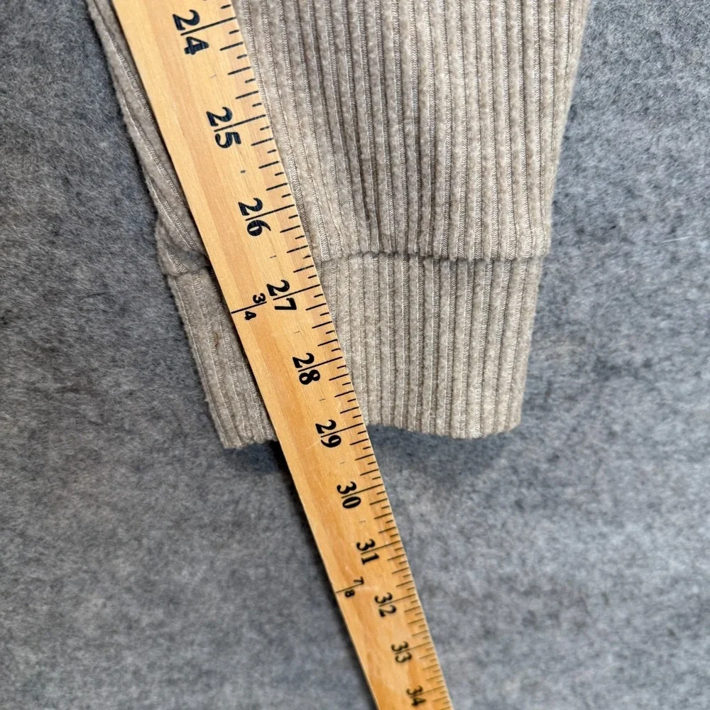 Alo Yoga Muse Ribbed Sweatpants‎ Joggers Womens Medium Gravel Heather Beige Knit